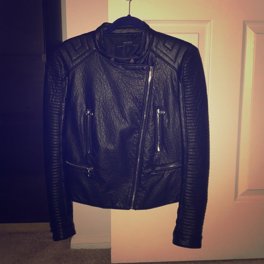 Zara Leather Effect Moro Jacket
